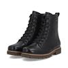Remonte Laced Gum Sole Biker Boot - Black Leather